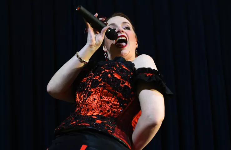 Contestant Shelly Pabst performs during the 2019 Klondike Kate contest at the at the Landmark Center in St. Paul on Wednesday, Jan. 9, 2018. (John Autey / Pioneer Press)